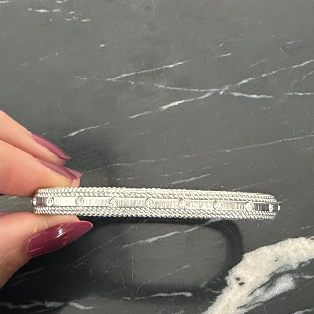 Silver Square Bangle Bracelet - image 3